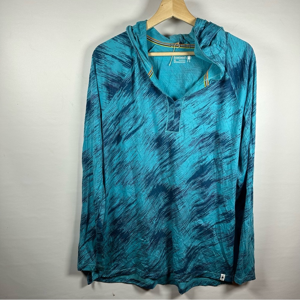 Smartwool Blue Hooded Long Sleeve Top